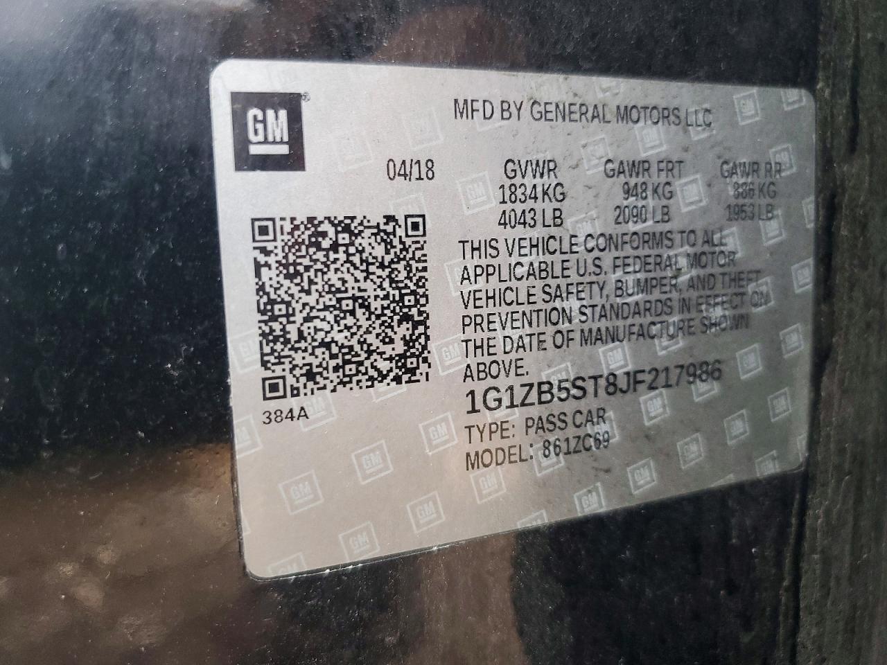 2018 Chevrolet Malibu Ls - zdjęcie 12