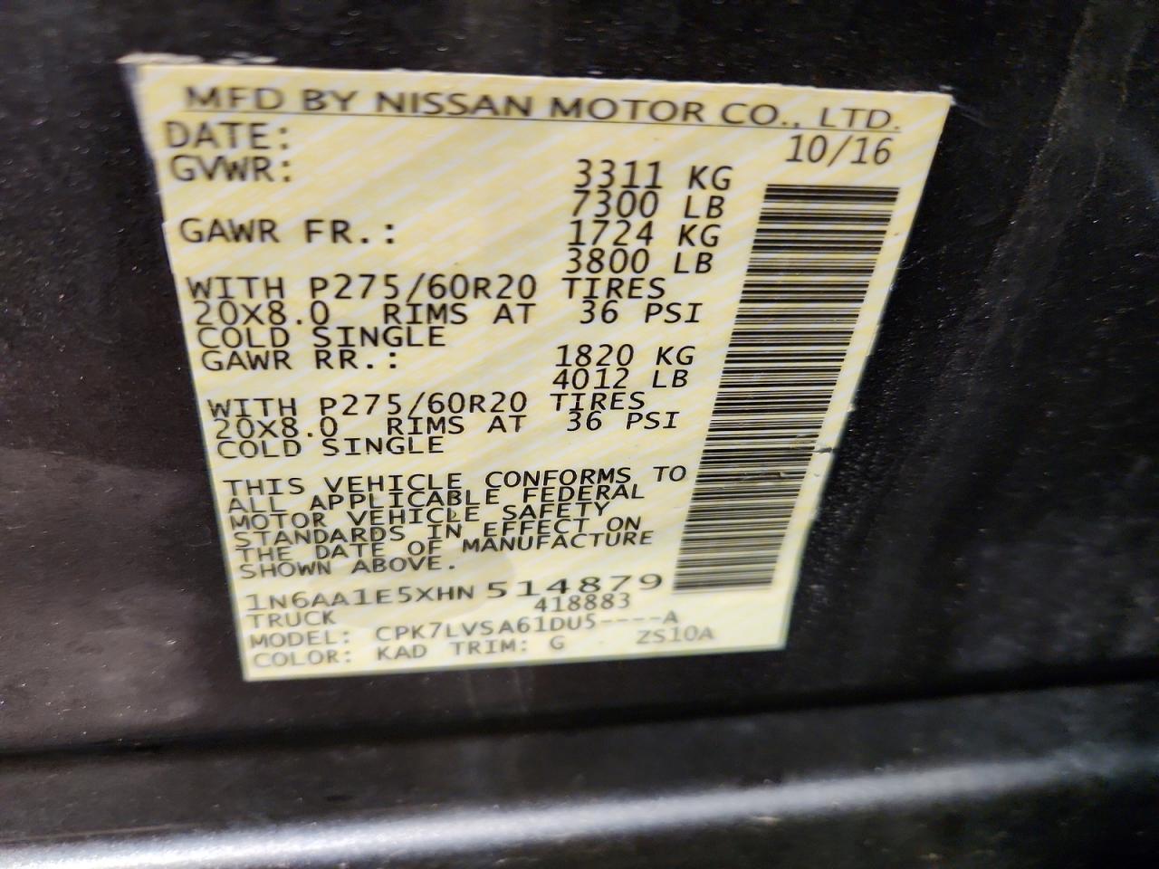 2017 Nissan Titan Sl - zdjęcie 12