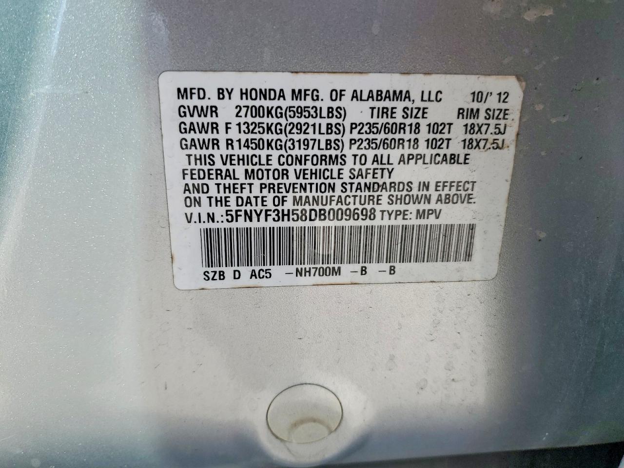 2013 Honda Pilot Exl - zdjęcie 13