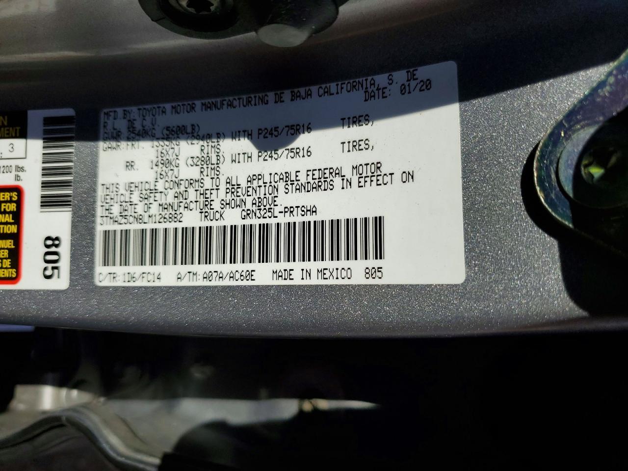 2020 Toyota Tacoma Sr5 V6 - zdjęcie 12