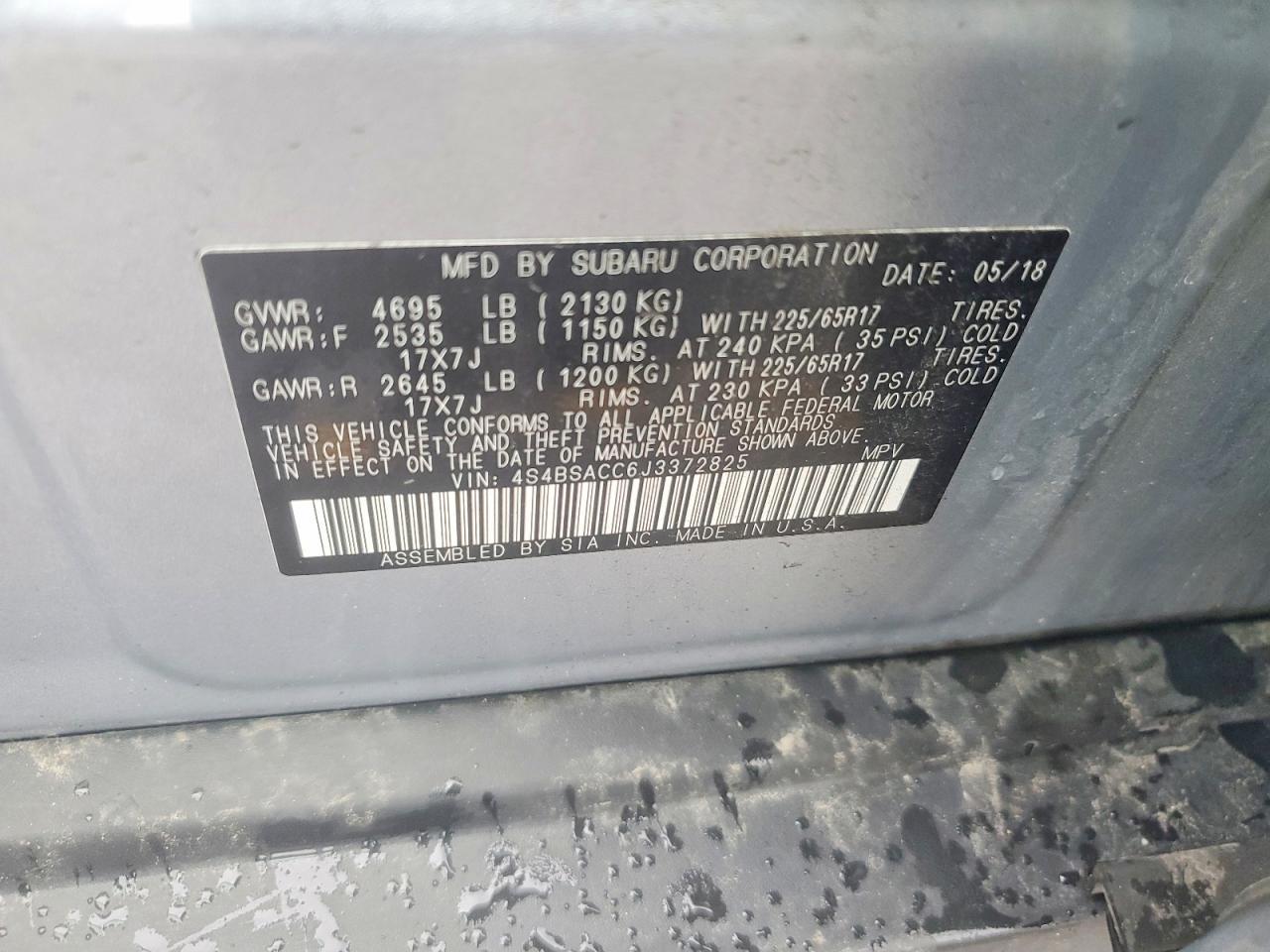 2018 Subaru Outback 2.5I Premium - zdjęcie 12