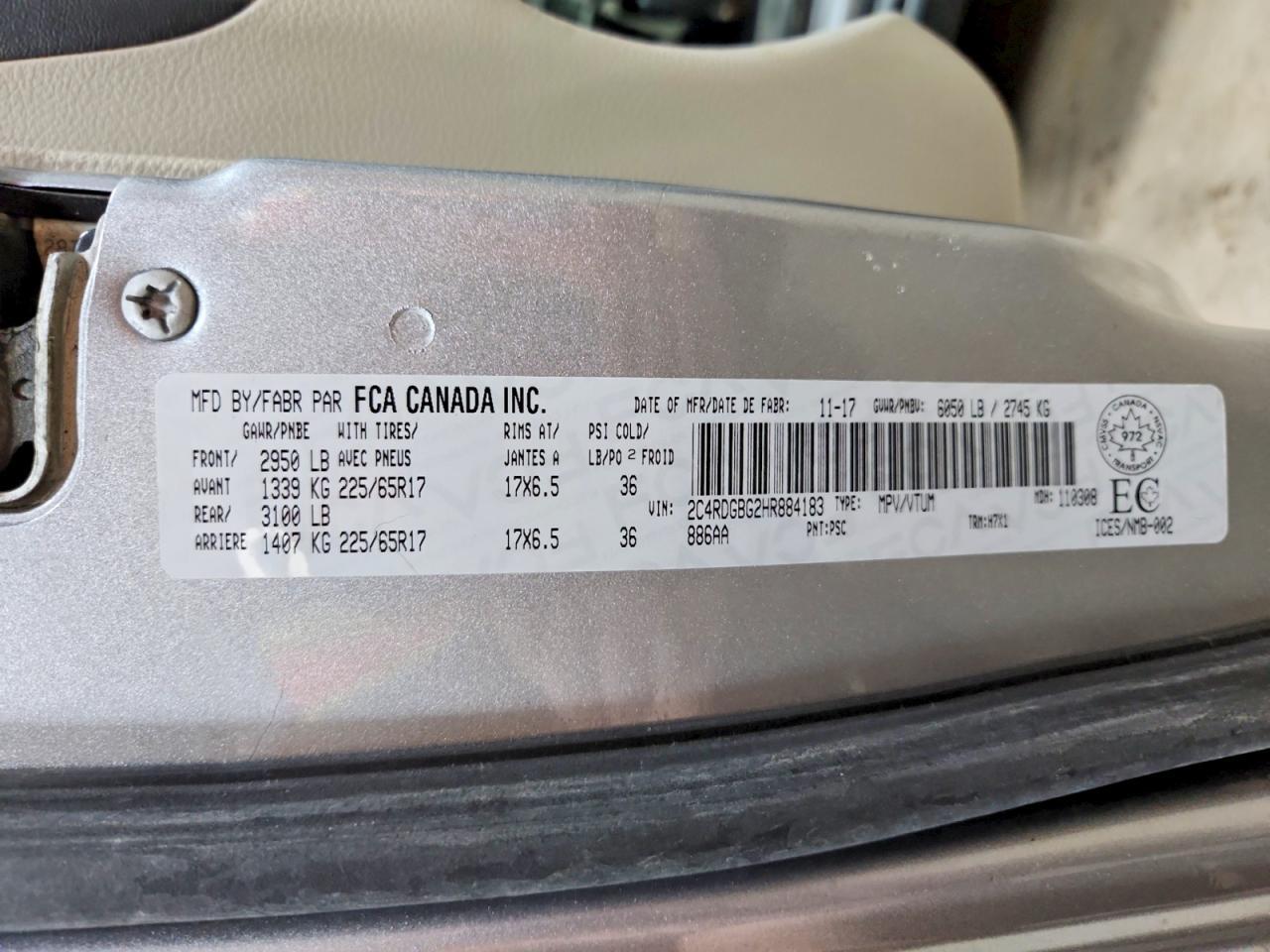 2017 Dodge Grand Caravan Se - zdjęcie 13