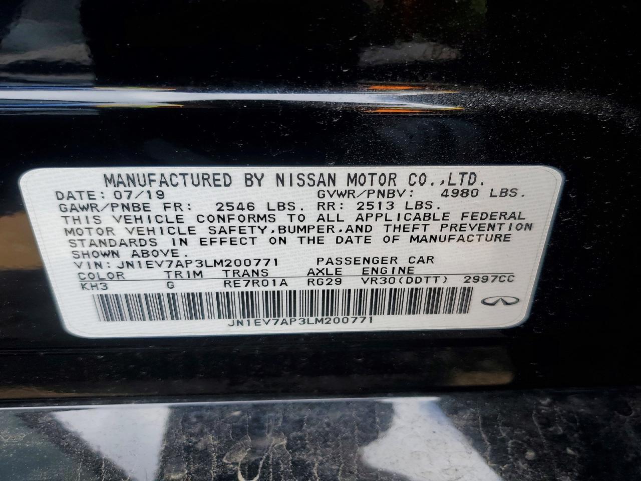 2020 Infiniti Q50 3.0T Pure - zdjęcie 12