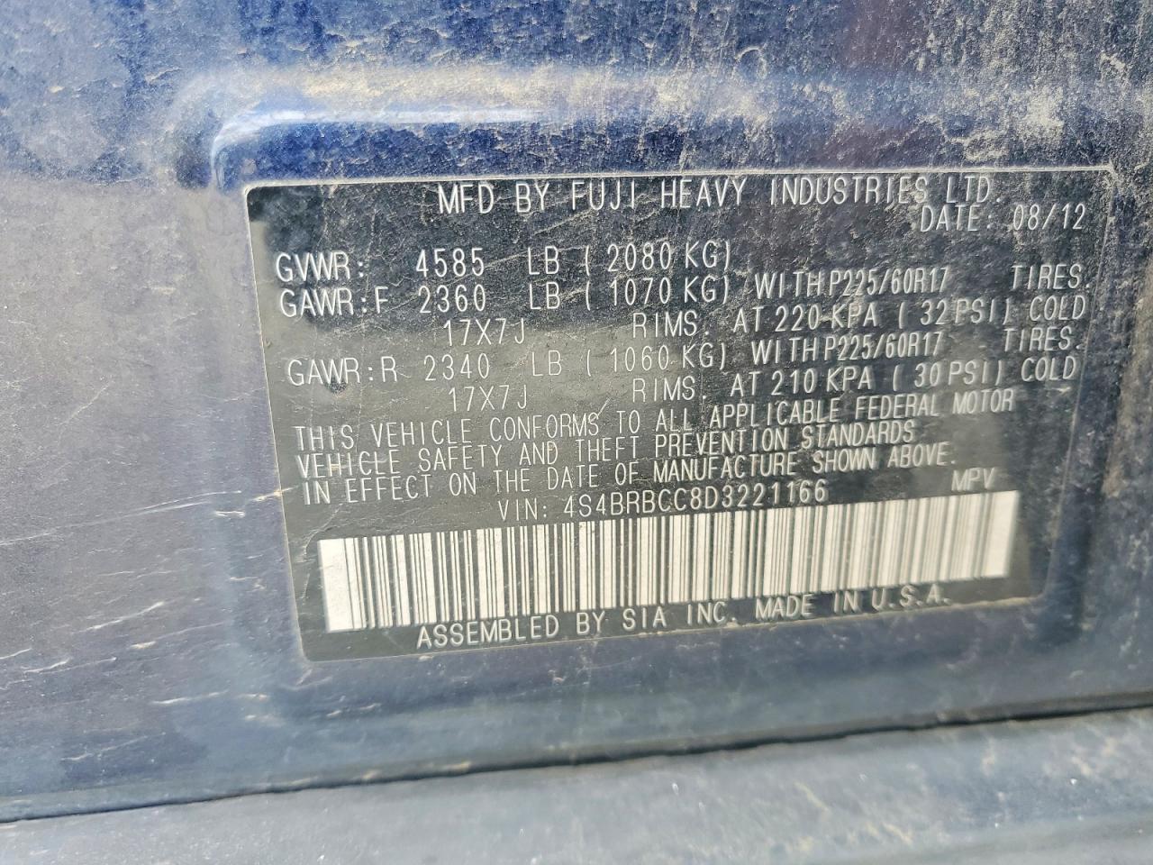 2013 Subaru Outback 2.5I Premium - zdjęcie 12