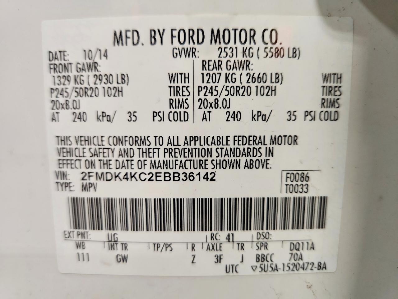 2014 Ford Edge Limited - zdjęcie 13