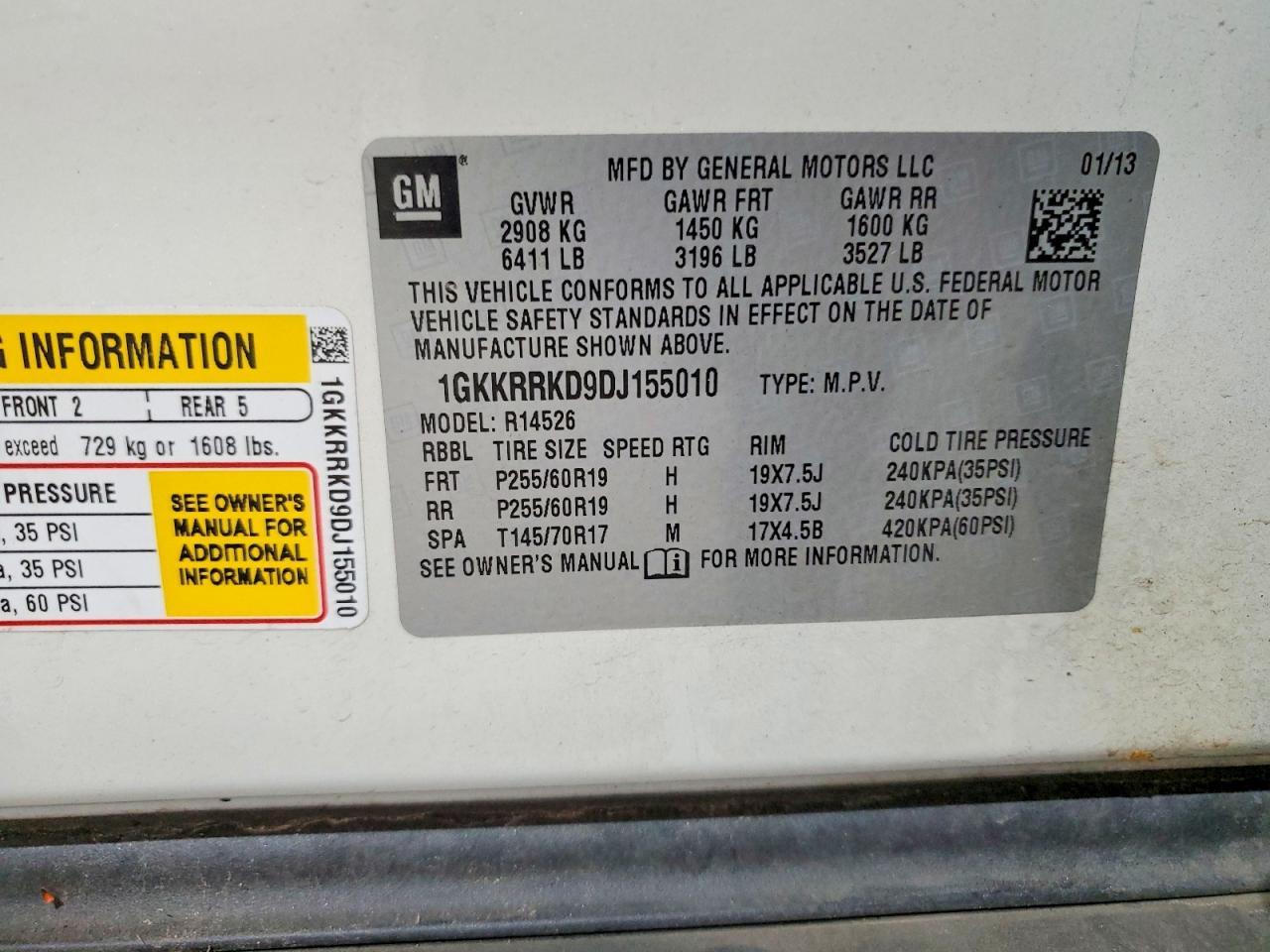 2013 GMC Acadia Slt-1 - zdjęcie 13