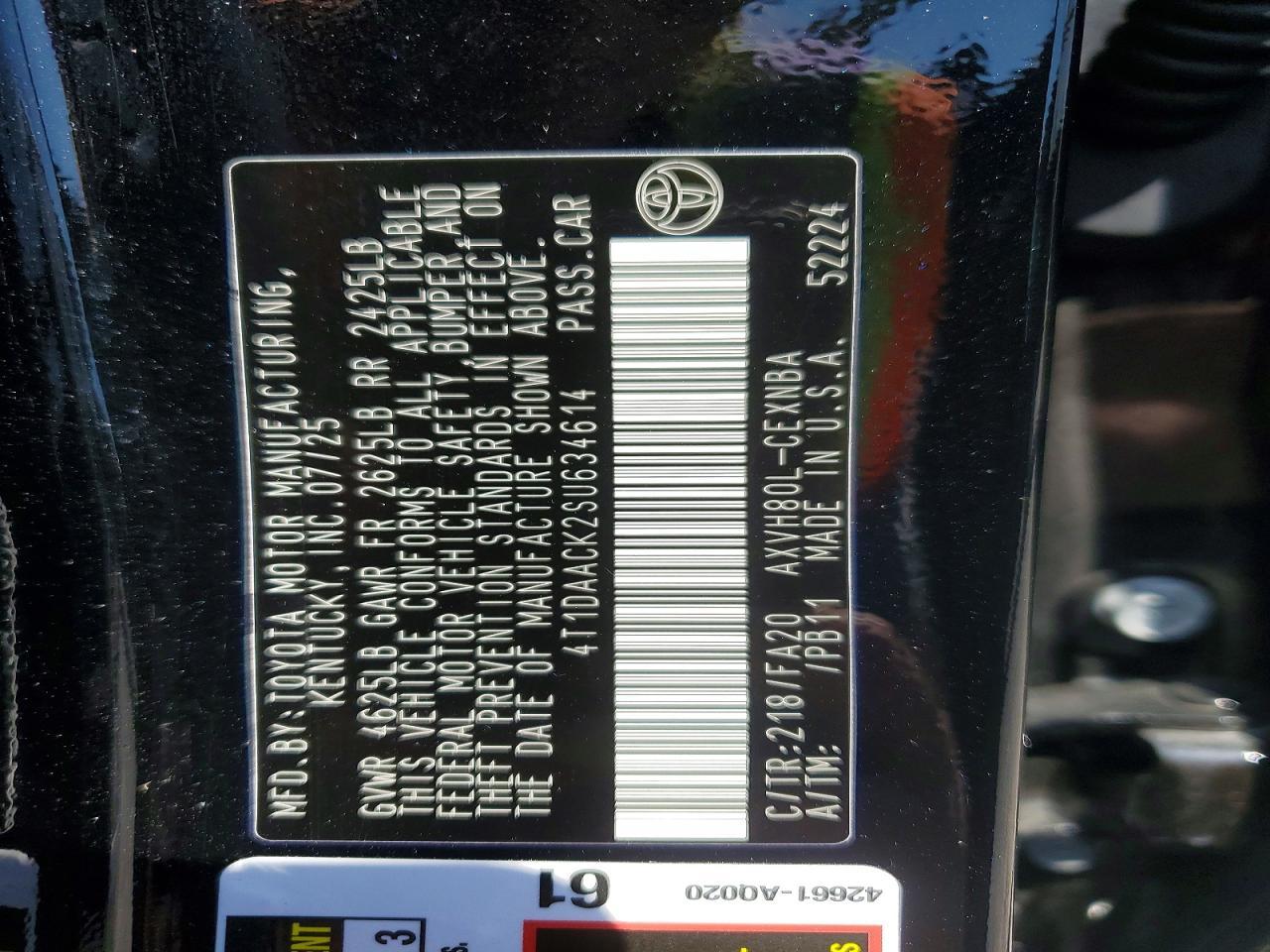 2025 Toyota Camry Le - zdjęcie 12