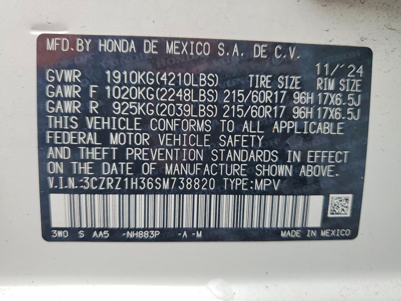 2025 Honda Hr-V Lx - zdjęcie 13