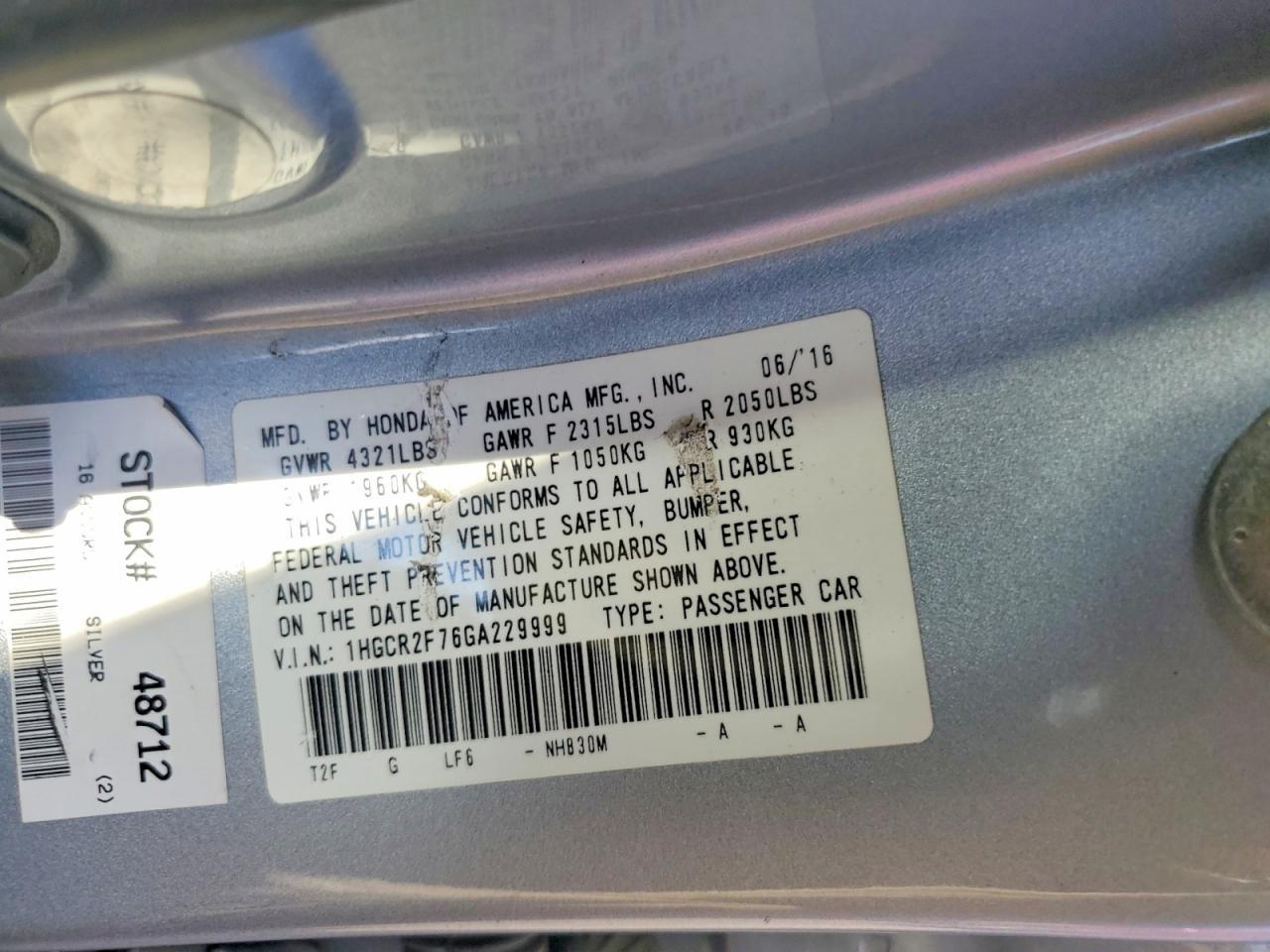 2016 Honda Accord Ex - zdjęcie 12