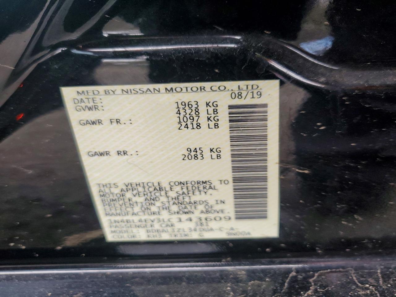 2020 Nissan Altima 2.5 Sl - zdjęcie 12