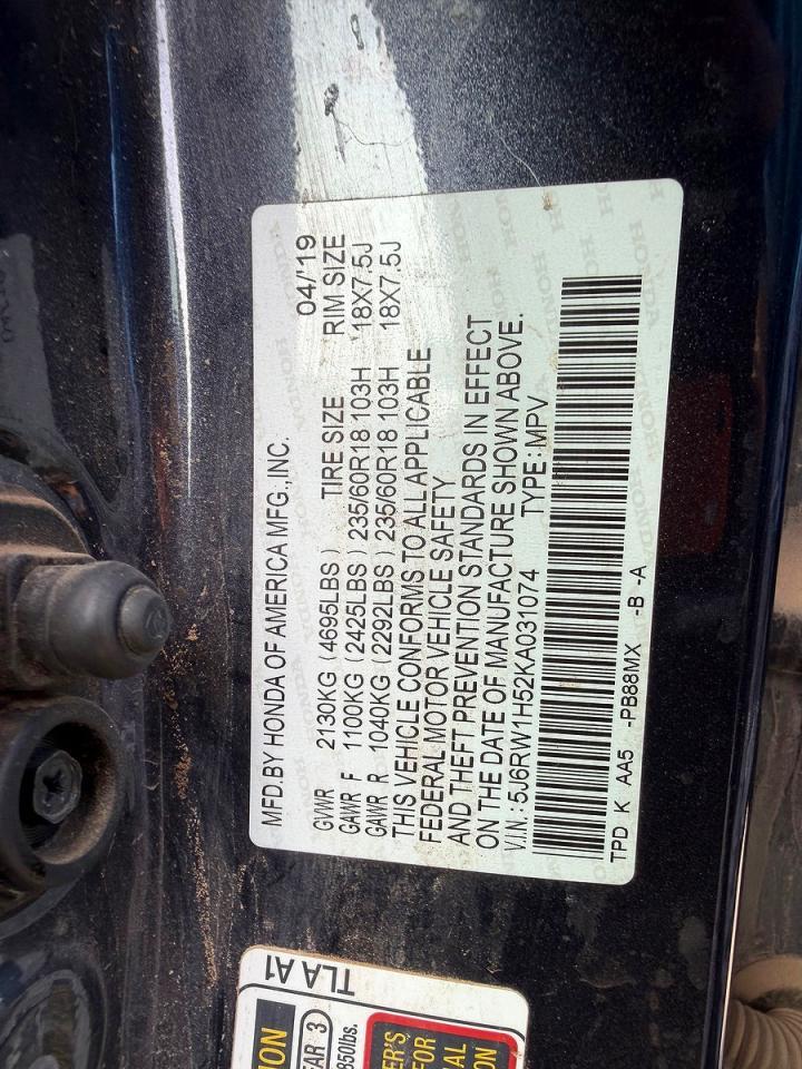 2019 Honda Cr-V Ex - zdjęcie 10