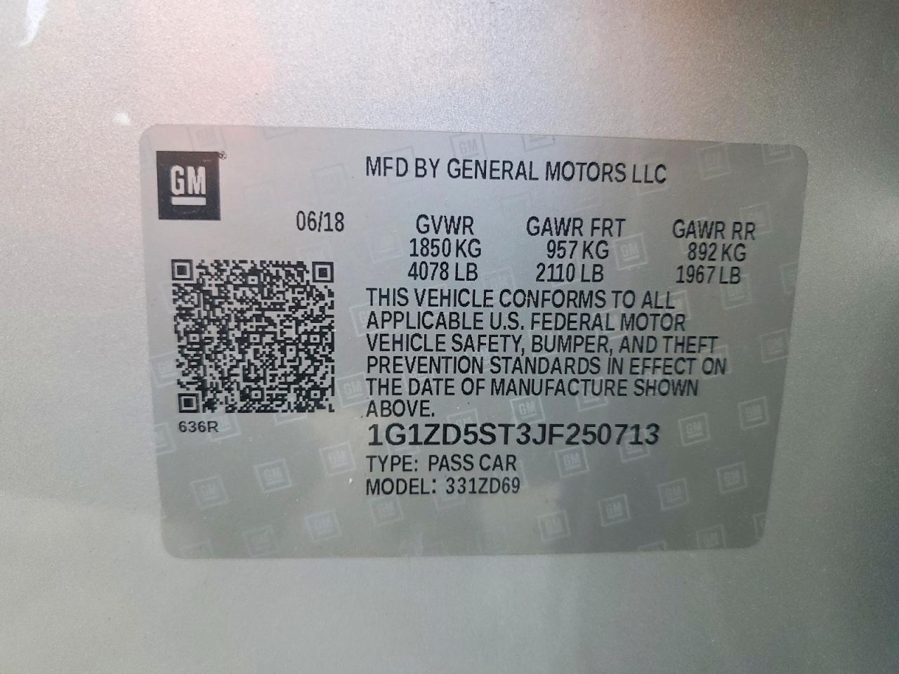 2018 Chevrolet Malibu Lt - zdjęcie 12