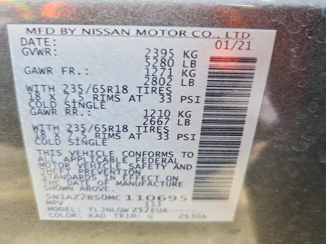 2021 Nissan Murano Sv - zdjęcie 13