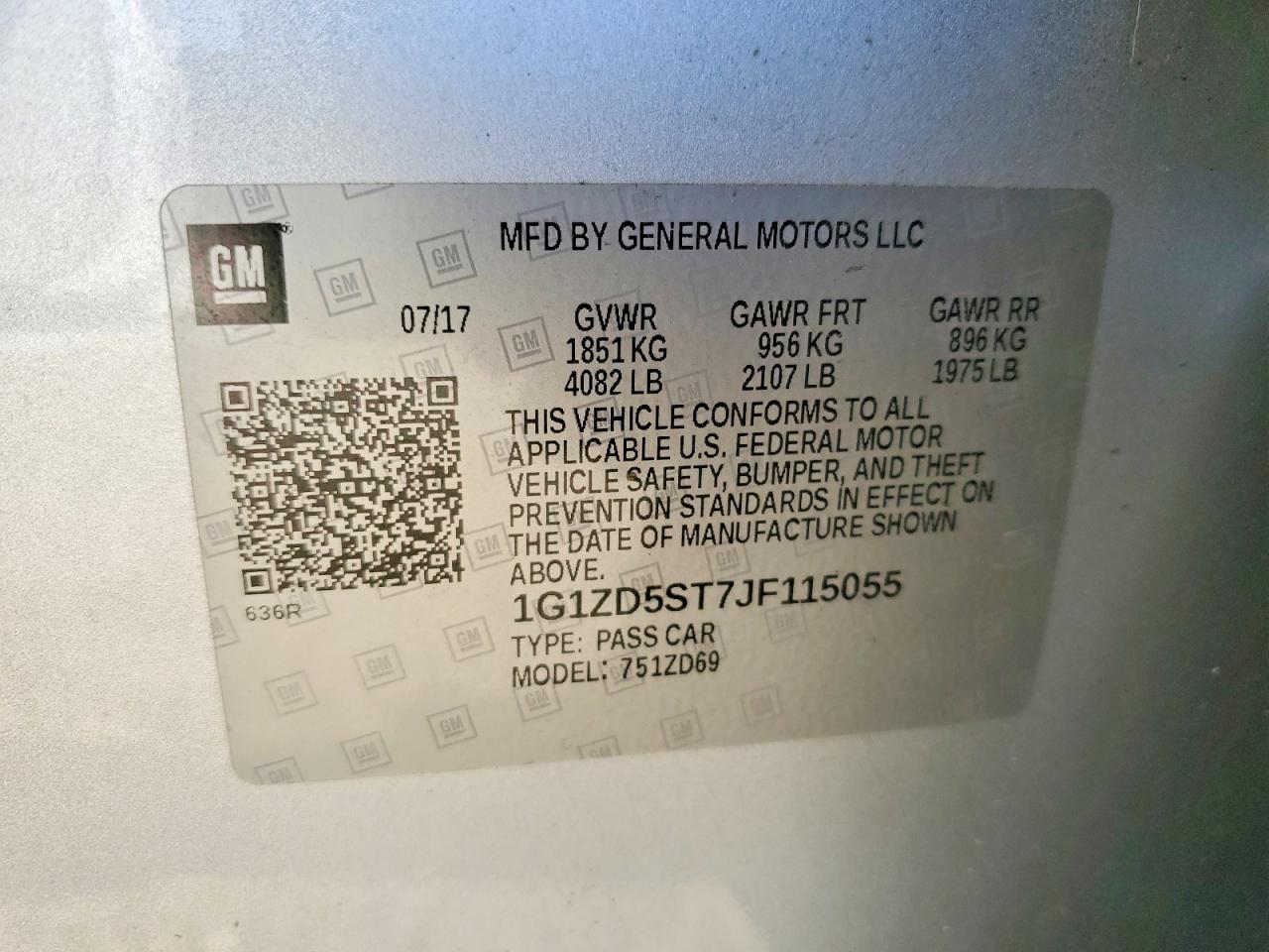 2018 Chevrolet Malibu Lt - zdjęcie 12
