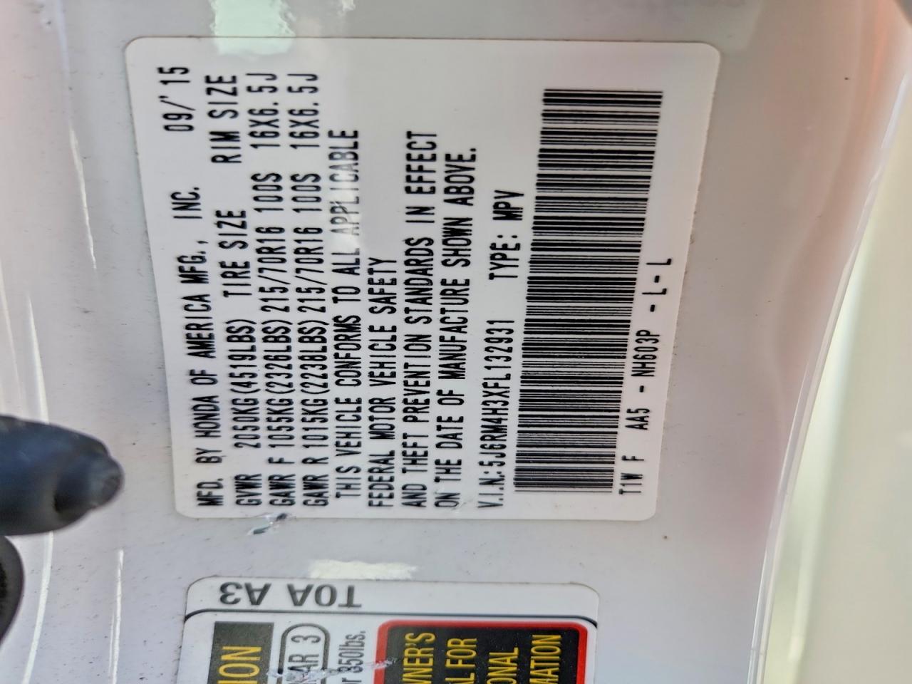 2015 Honda Cr-V Lx - zdjęcie 13