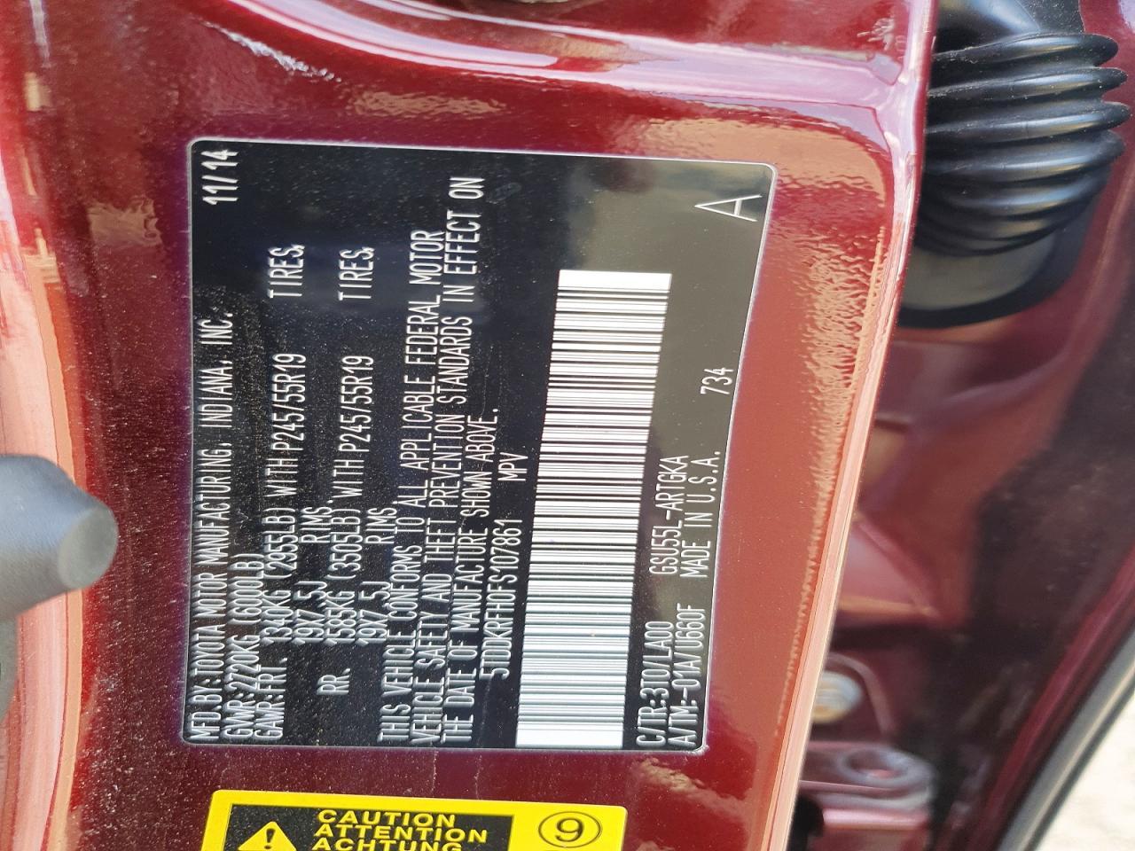 2015 Toyota Highlander Limited Platinum - zdjęcie 14