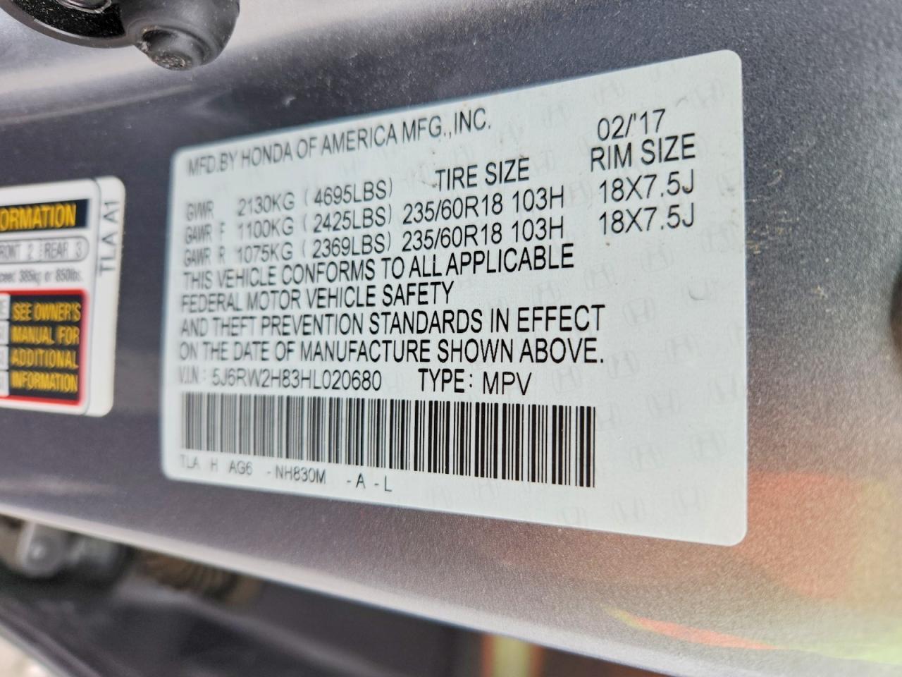 2017 Honda Cr-V Exl - zdjęcie 13