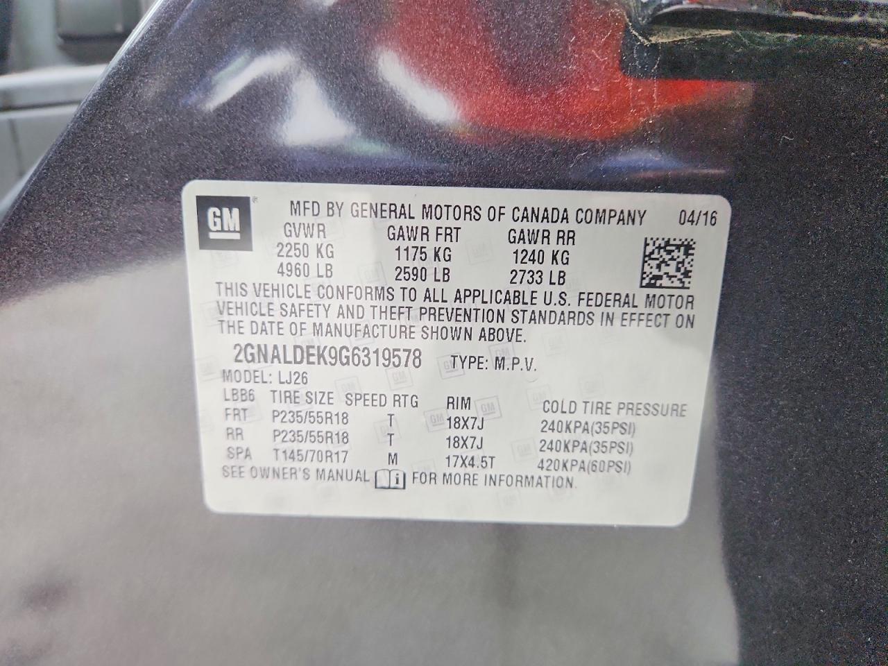2016 Chevrolet Equinox Ltz - zdjęcie 13