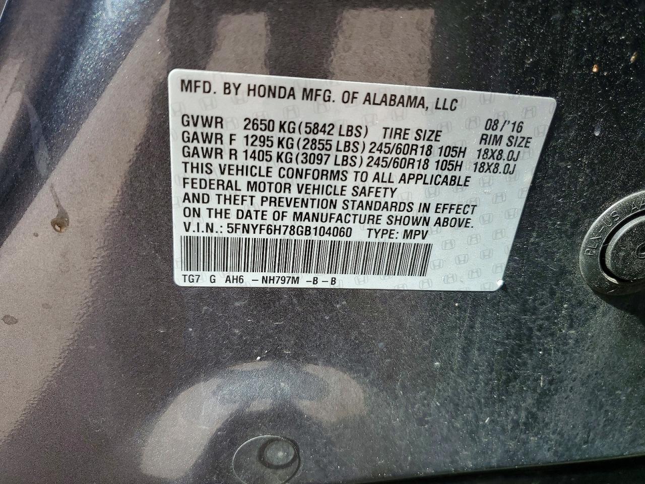 2016 Honda Pilot Exln - zdjęcie 14