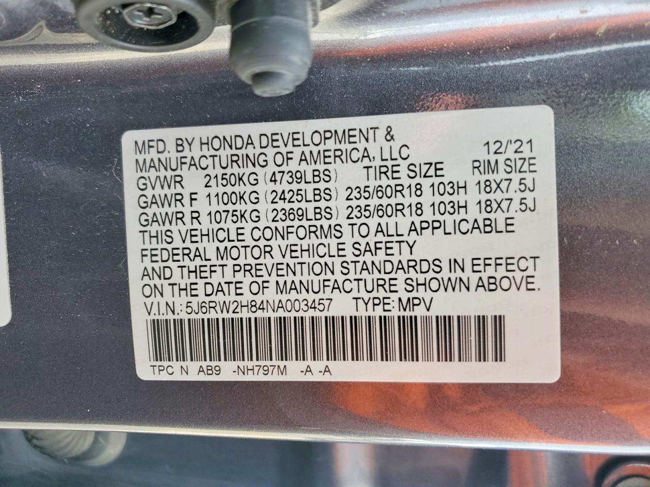 2022 Honda Cr-V Exl - zdjęcie 13