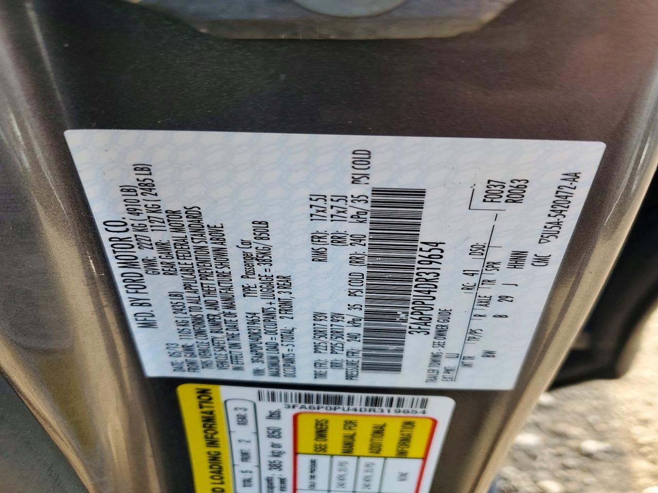 2013 Ford Fusion Se Phev - zdjęcie 12