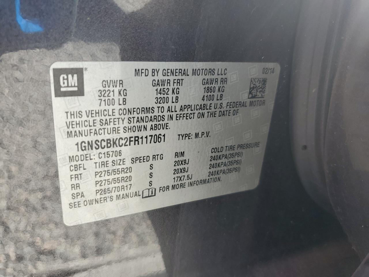 2015 Chevrolet Tahoe C1500 Lt - zdjęcie 13