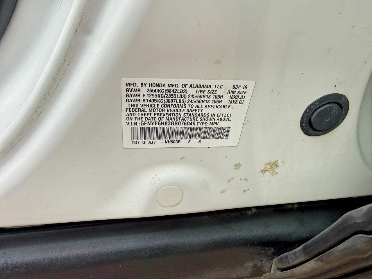 2016 Honda Pilot Exl - zdjęcie 10