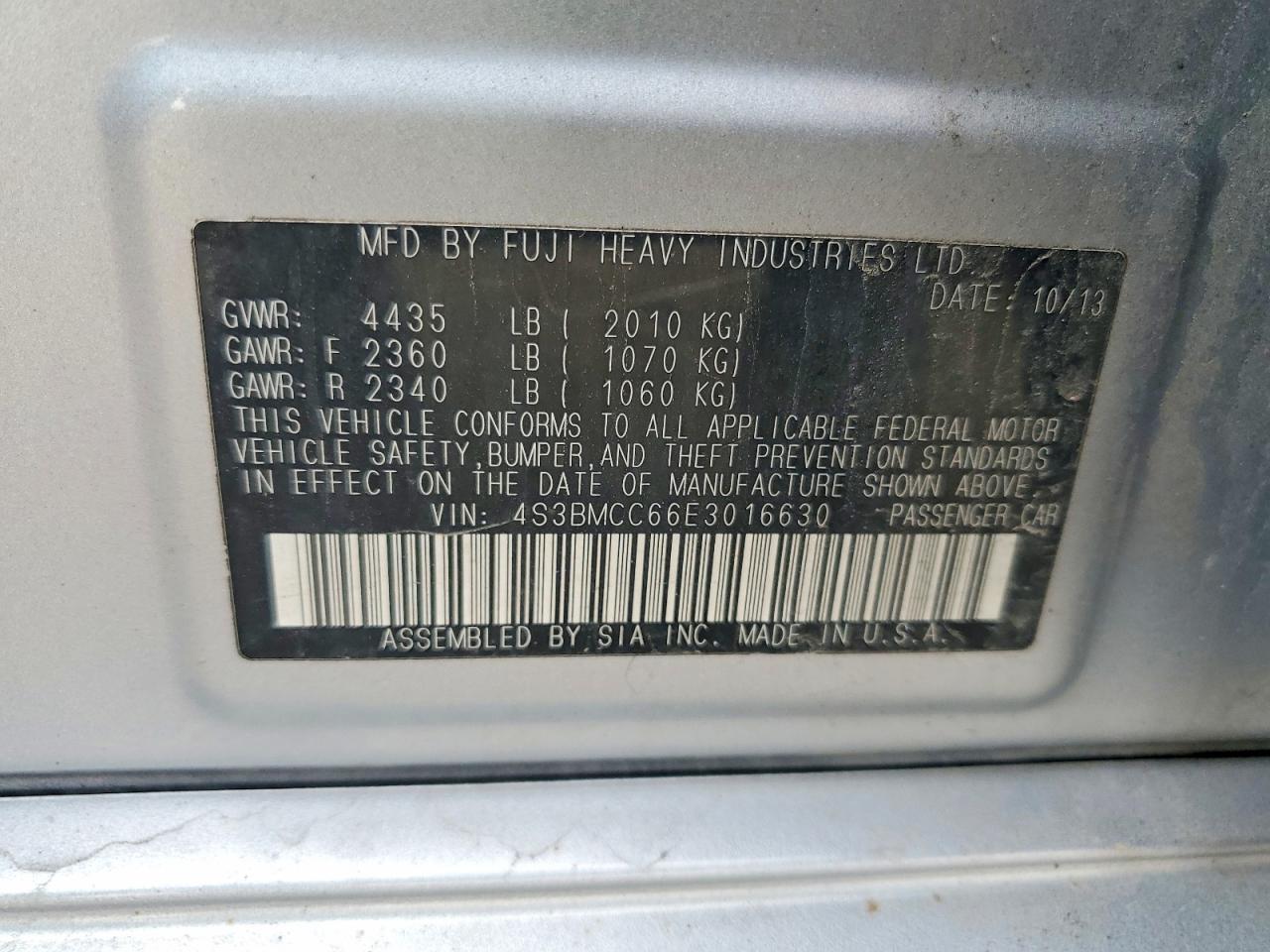 2014 Subaru Legacy 2.5I Premium - zdjęcie 12