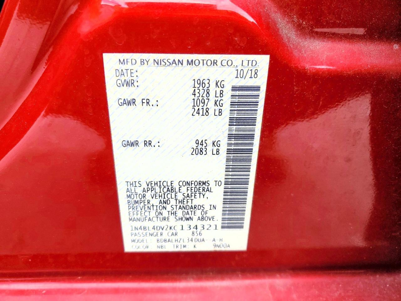 2019 Nissan Altima 2.5 Sv - zdjęcie 12