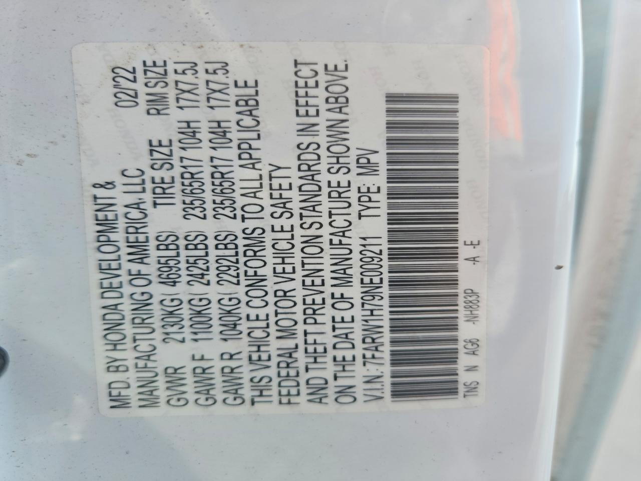 2022 Honda Cr-V Se - zdjęcie 13