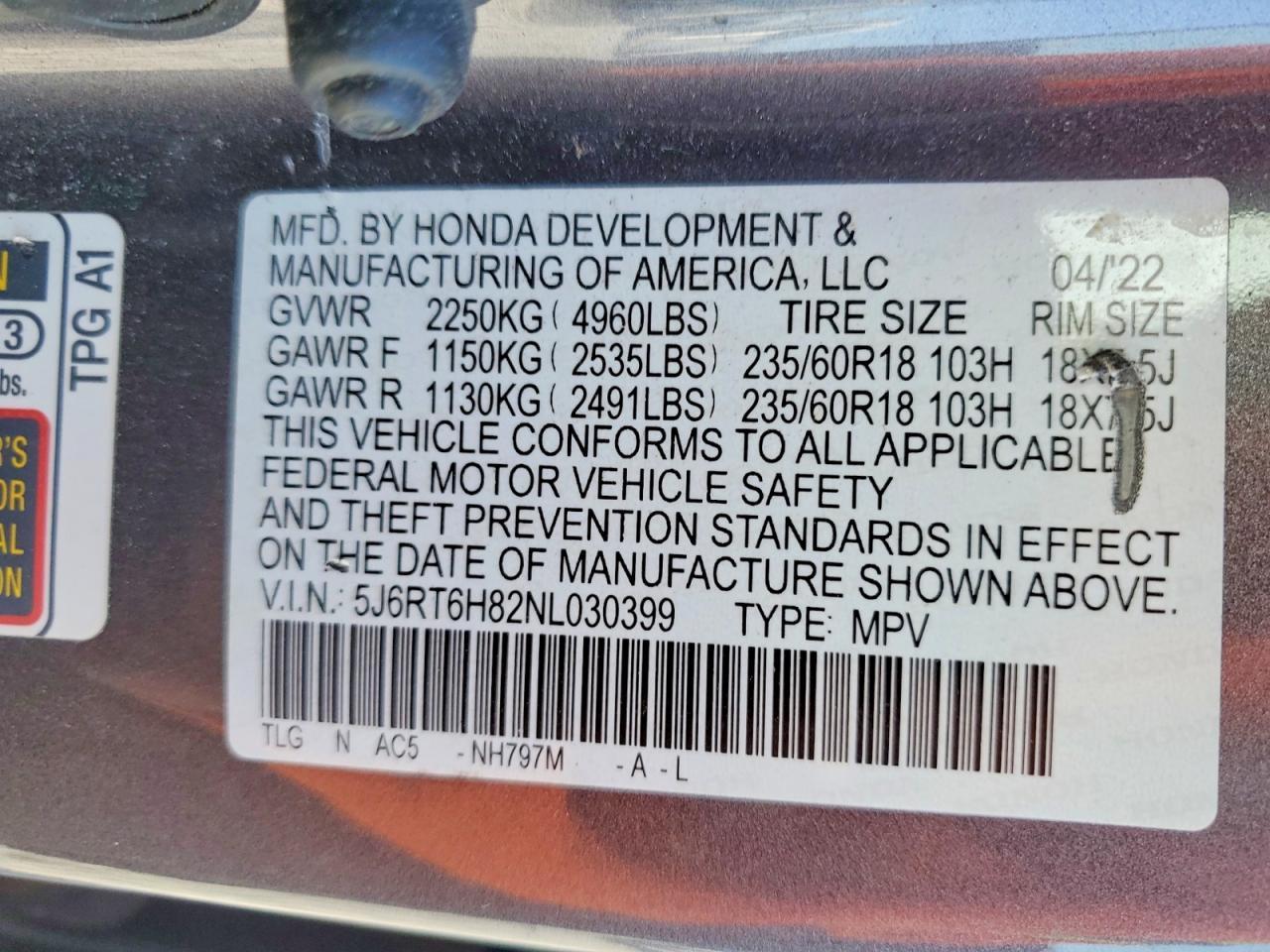 2022 Hond Cr-V Exl - zdjęcie 13