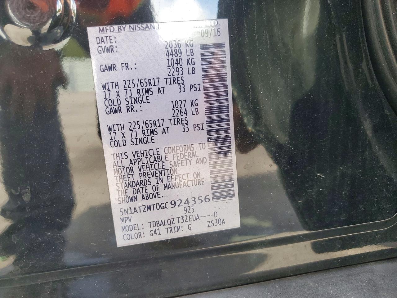 2016 Nissan Rogue Sv - zdjęcie 13