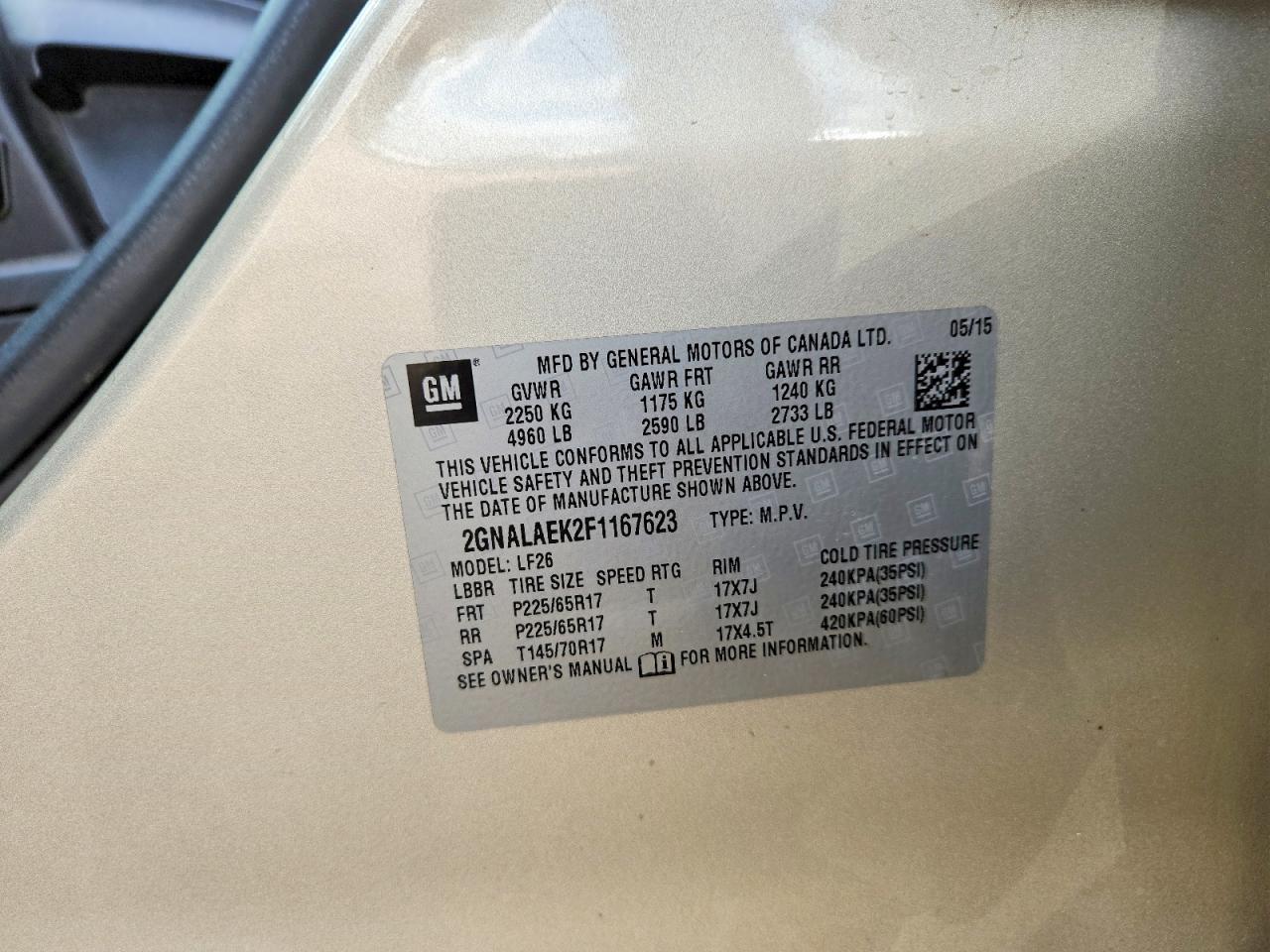 2015 Chevrolet Equinox Ls - zdjęcie 14
