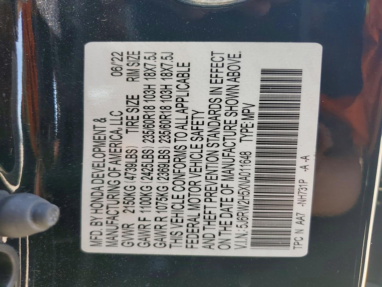 2022 Honda Cr-V Ex - zdjęcie 12