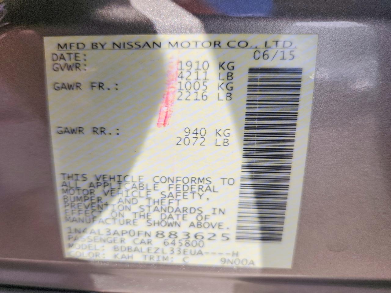 2015 Nissan Altima 2.5 S - zdjęcie 13