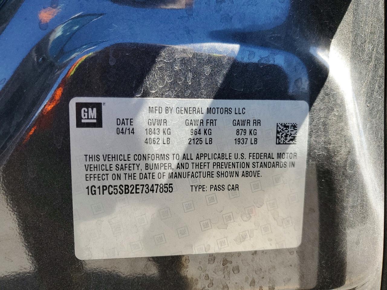 2014 Chevrolet Cruze Lt - zdjęcie 12