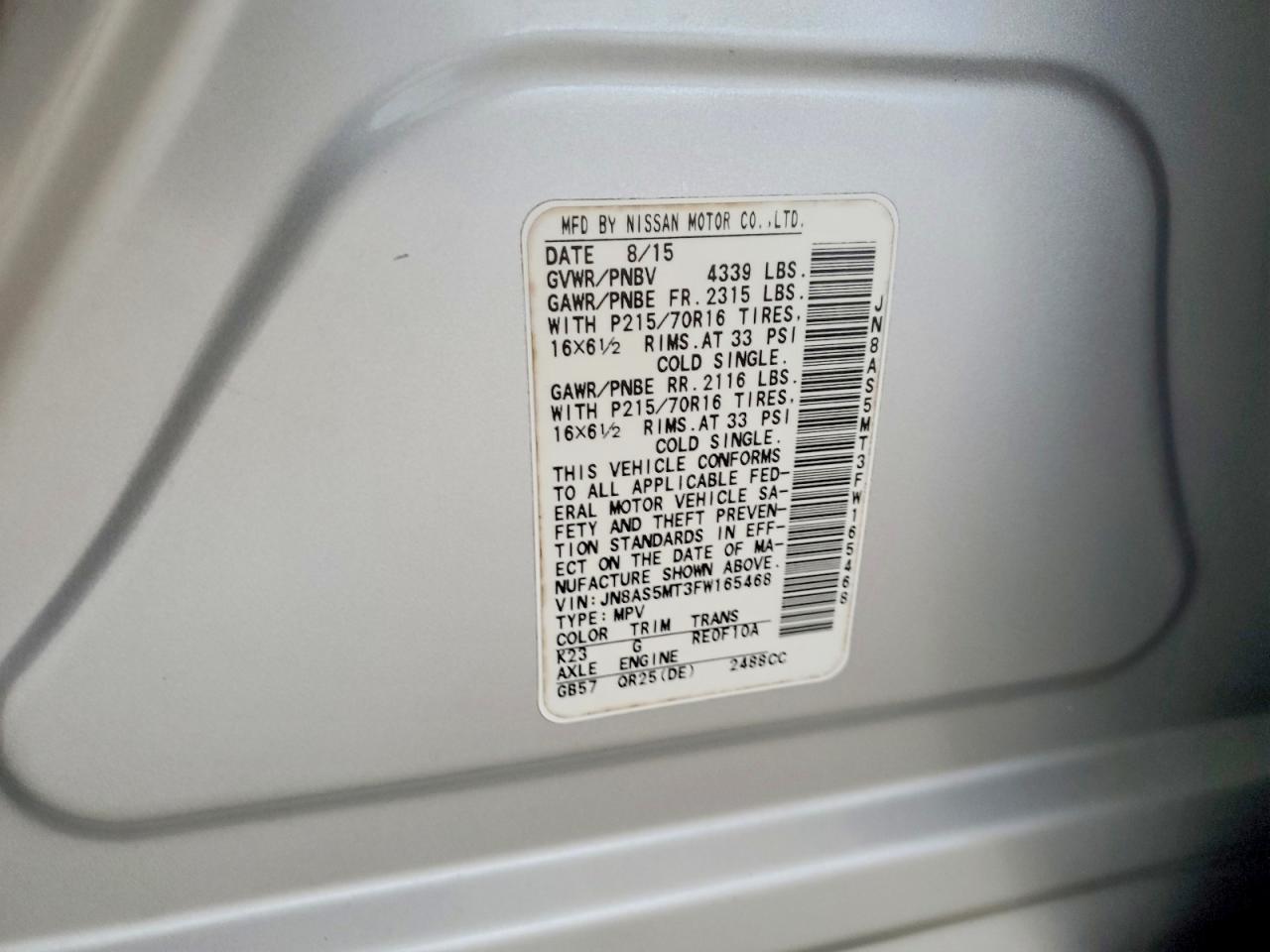 2015 Nissan Rogue Select S - zdjęcie 13