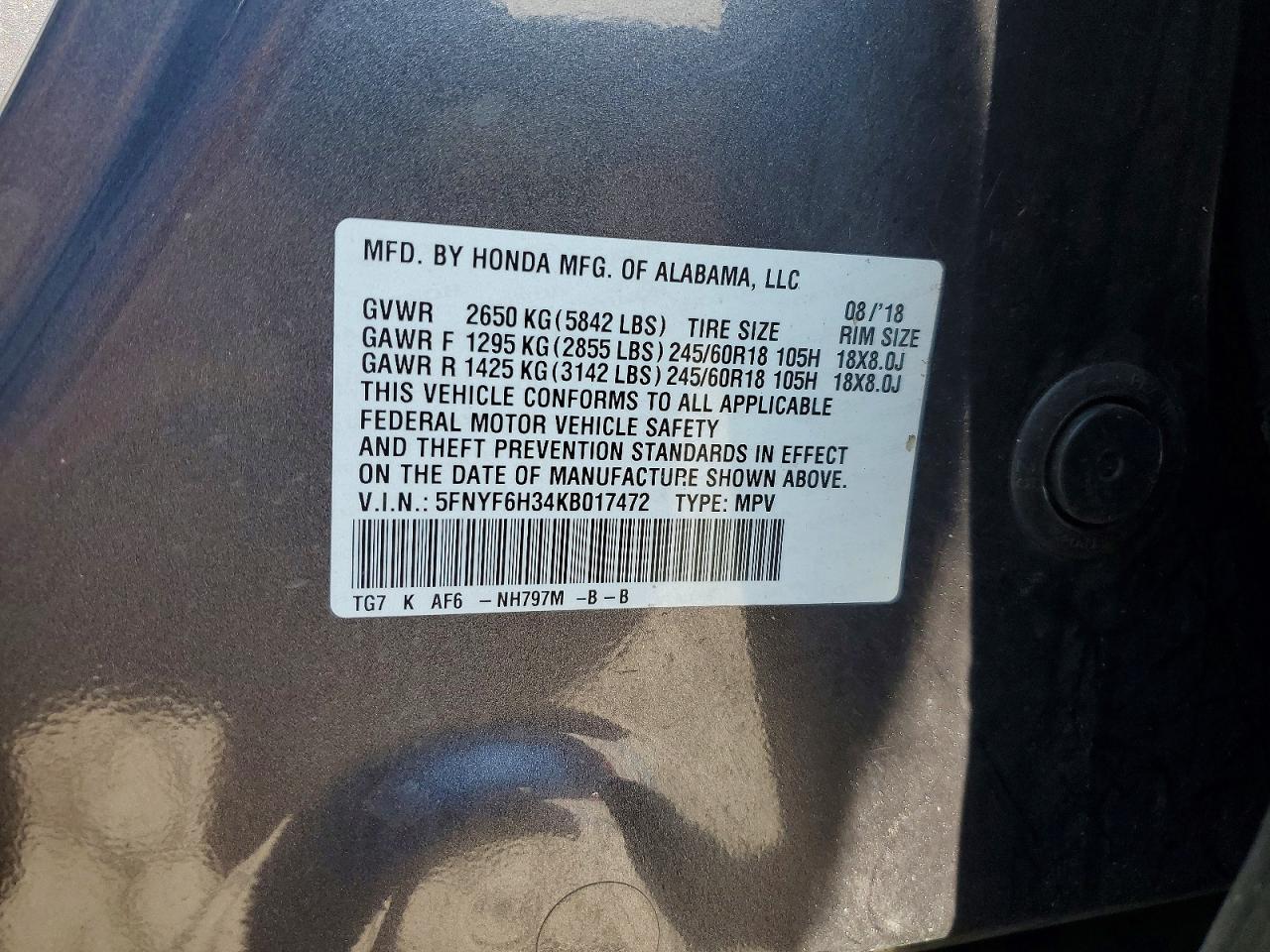 2019 Honda Pilot Ex - zdjęcie 13