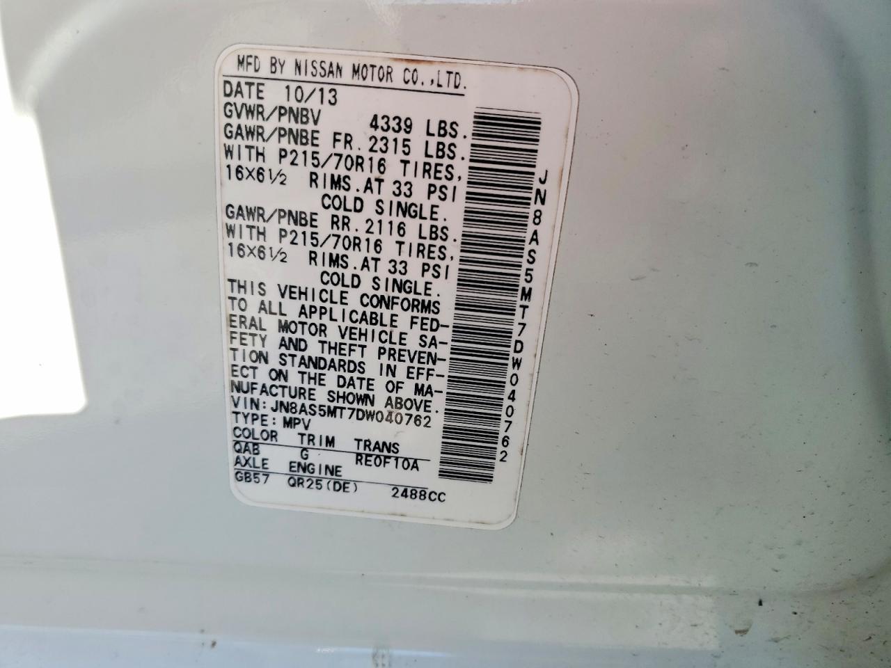 2013 Nissan Rogue S - zdjęcie 13