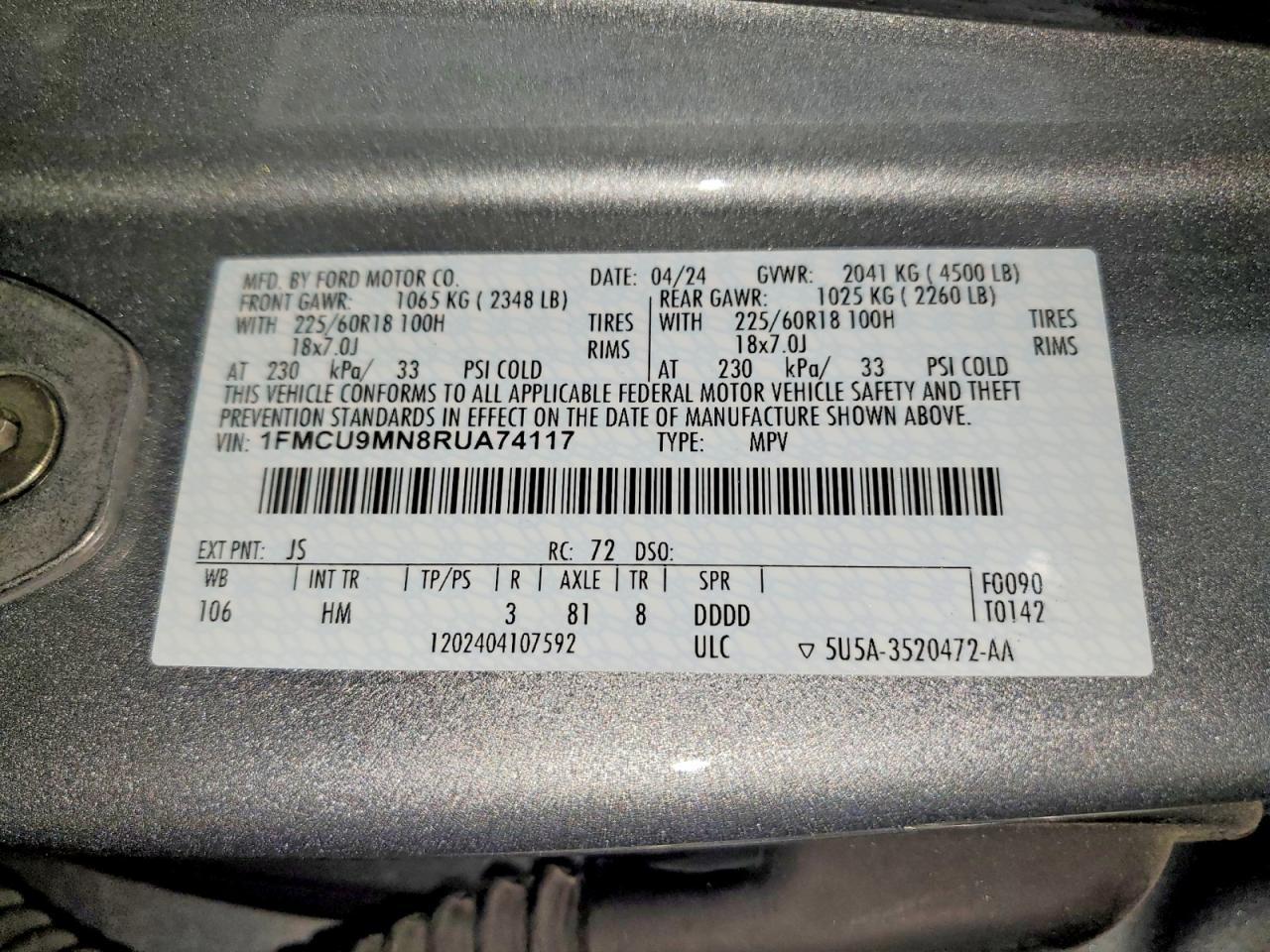 2024 Ford Escape St Line - zdjęcie 13