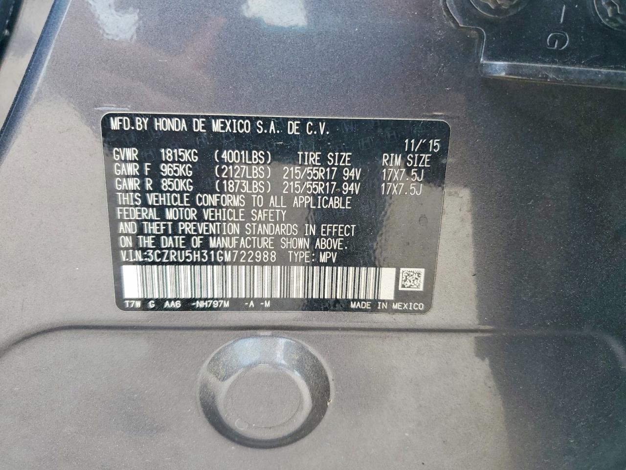 2016 Honda Hr-V Lx - zdjęcie 13