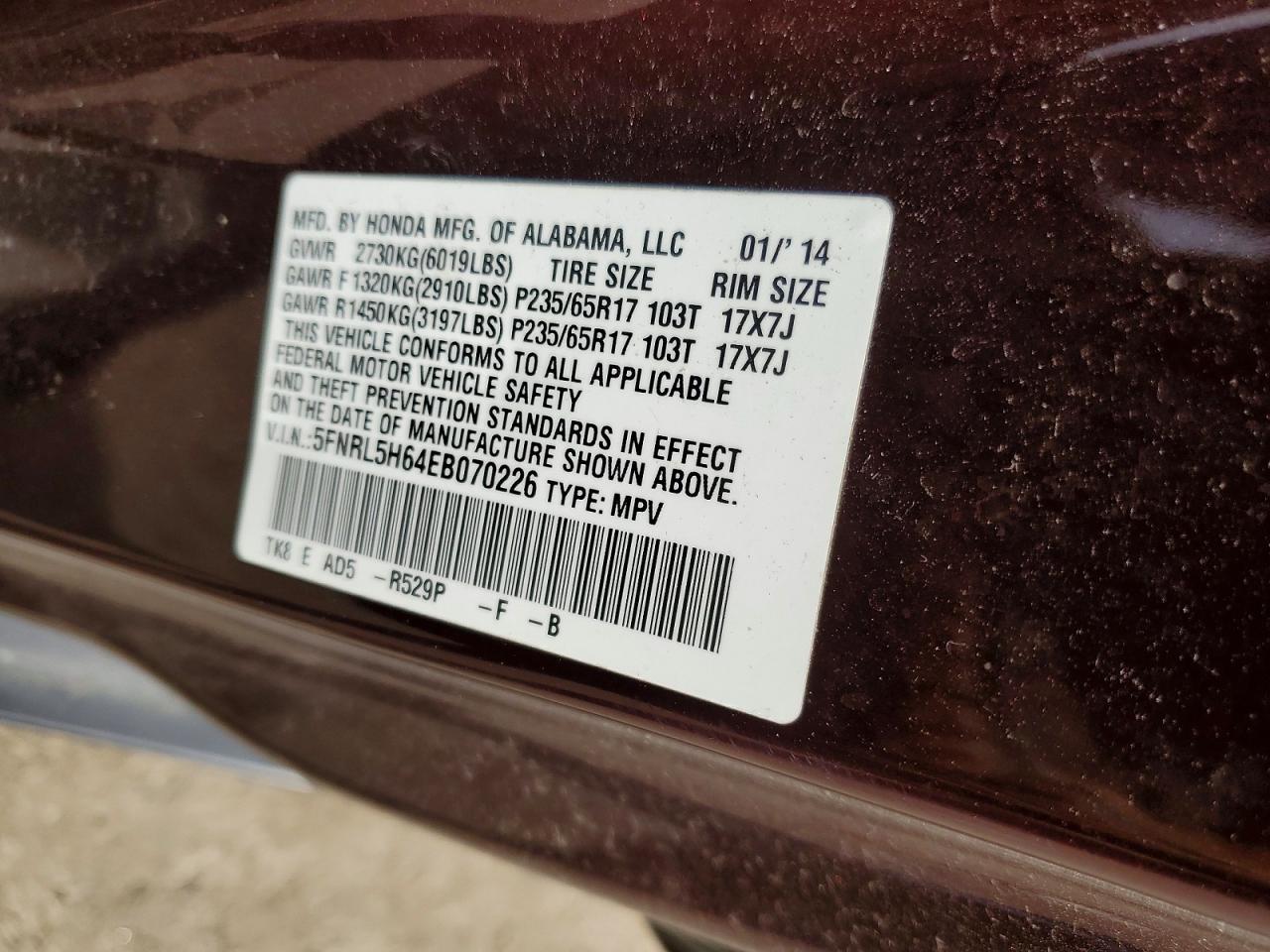 2014 Honda Odyssey Exl - zdjęcie 13