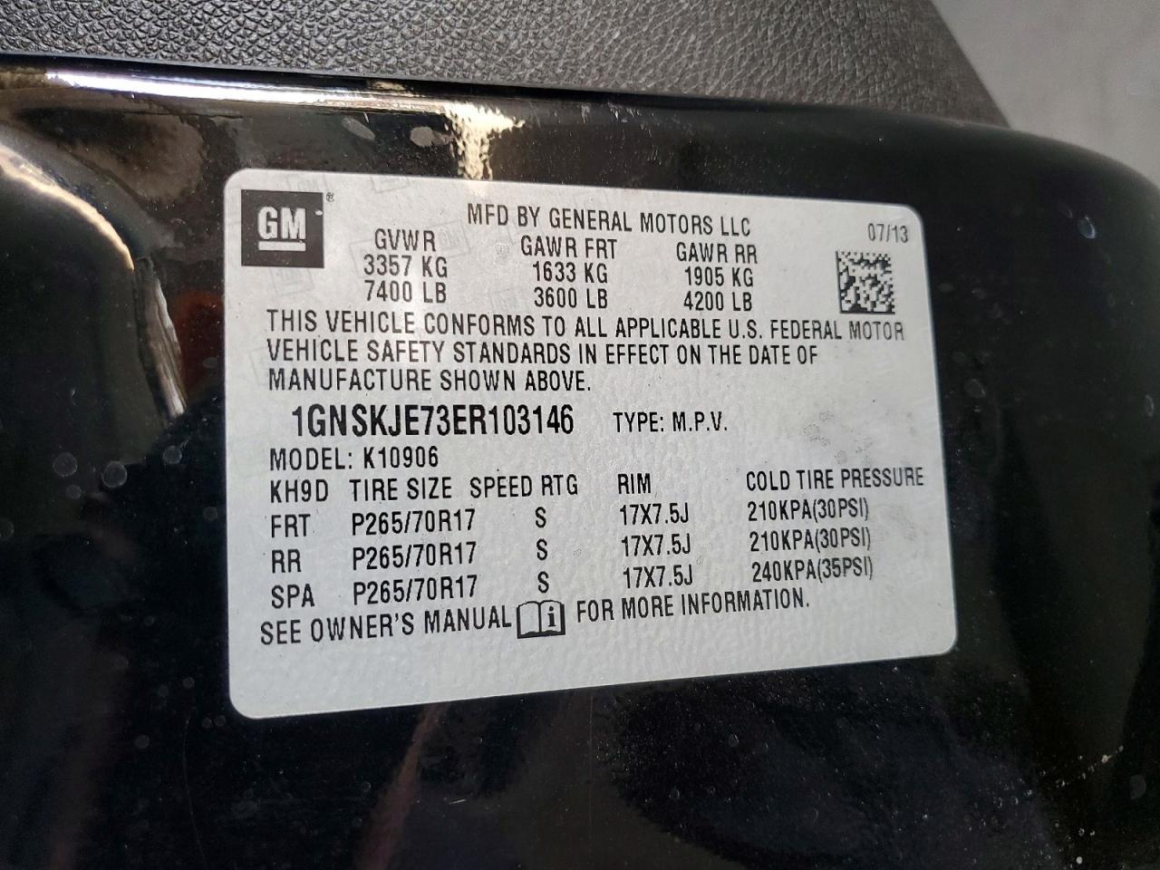 2014 Chevrolet Suburban K1500 Lt - zdjęcie 13
