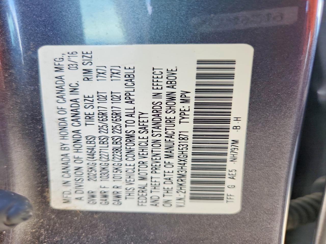 2016 Honda Cr-V Se - zdjęcie 13