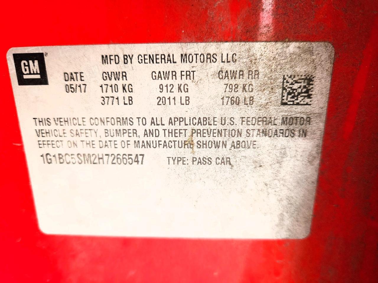 2017 Chevrolet Cruze Ls - zdjęcie 13