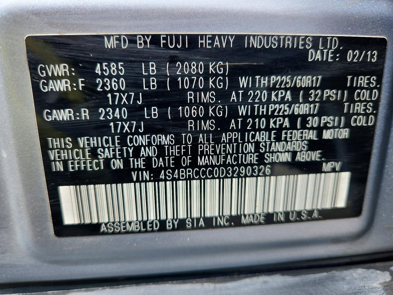 2013 Subaru Outback 2.5I Premium - zdjęcie 14