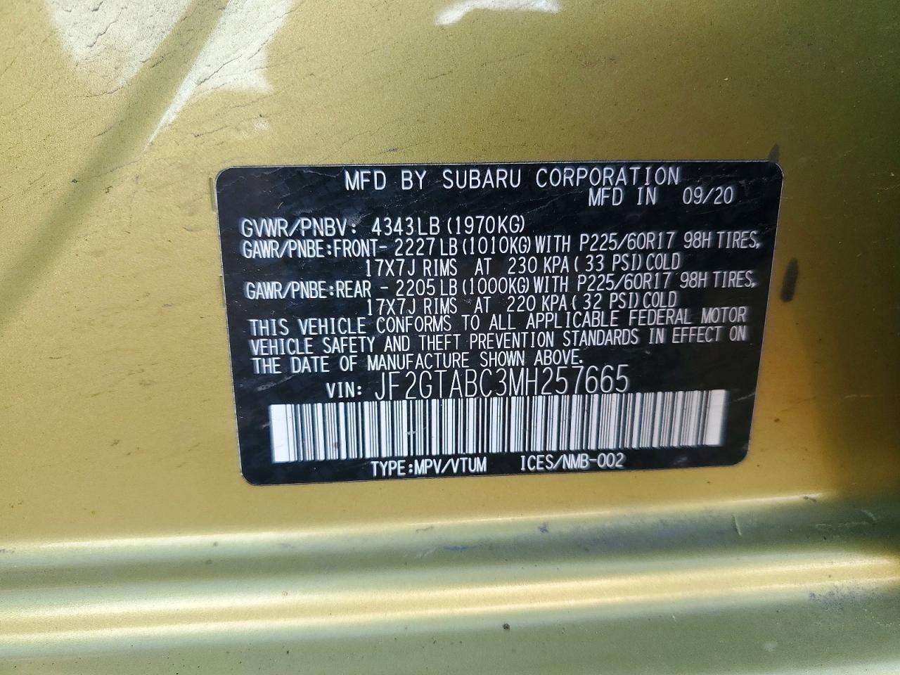 2021 Subaru Crosstrek - zdjęcie 12