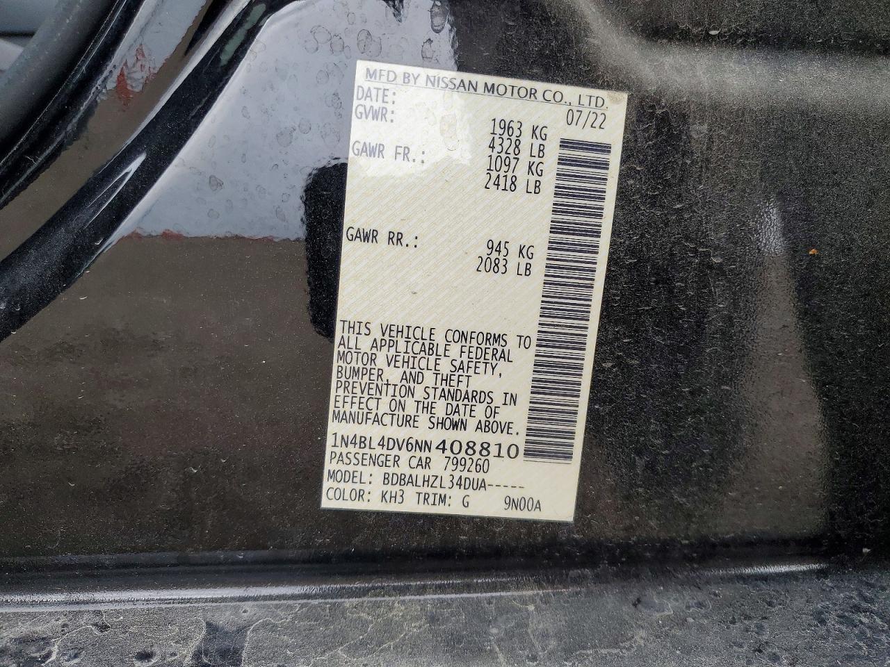 2022 Nissan Altima 2.5 Sv - zdjęcie 13