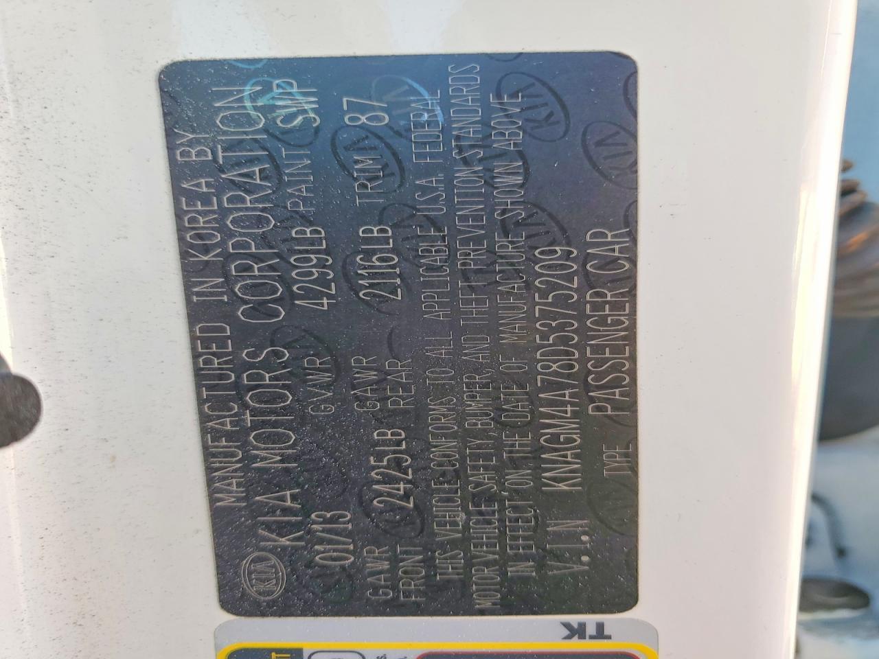 2013 Kia Optima Lx - zdjęcie 12