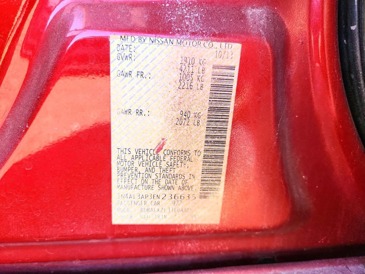 2014 Nissan Altima 2.5 Sl - zdjęcie 13